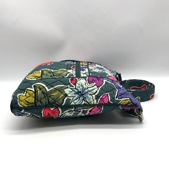 Vera Bradley Green Cotton Falling Flowers Crossbody And Pouch - Picture 3 of 11